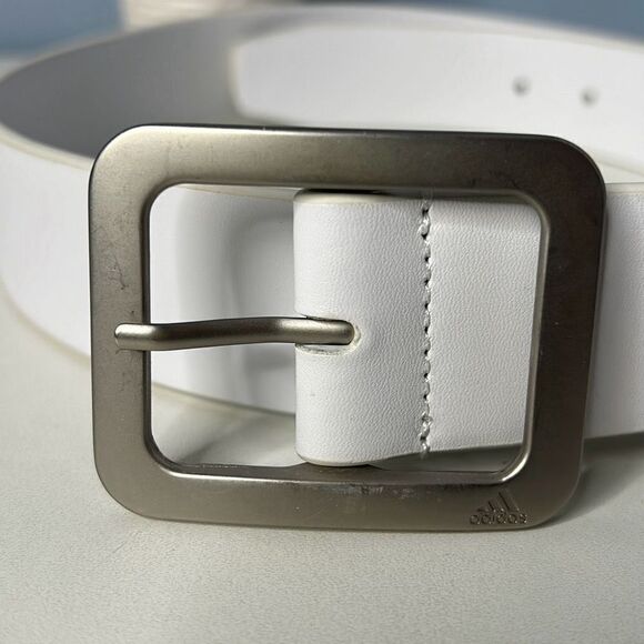 Adidas Solid Debossed Men’s White Golf Belt 36 38 - Picture 3 of 8
